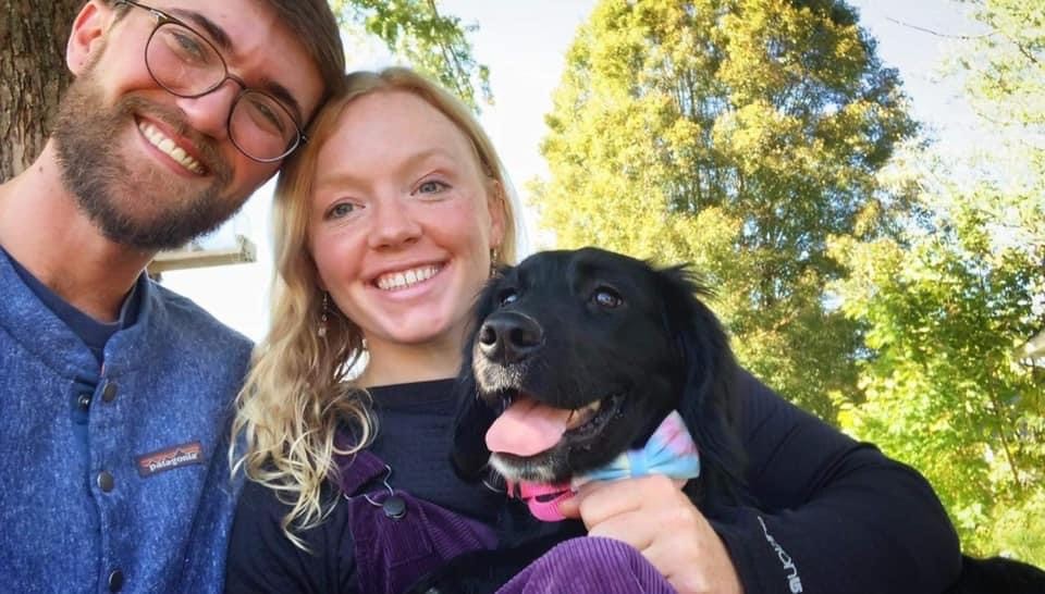 A newly adopted pet with their family