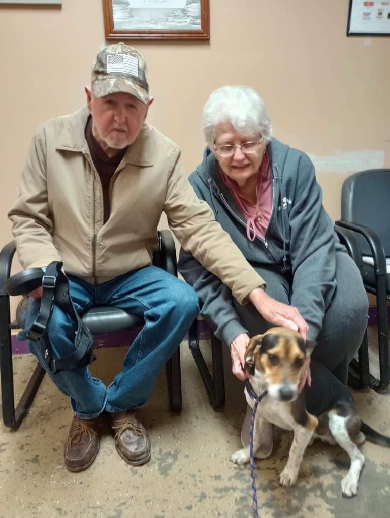 A newly adopted pet with their family