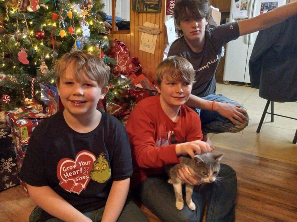 A newly adopted pet with their family