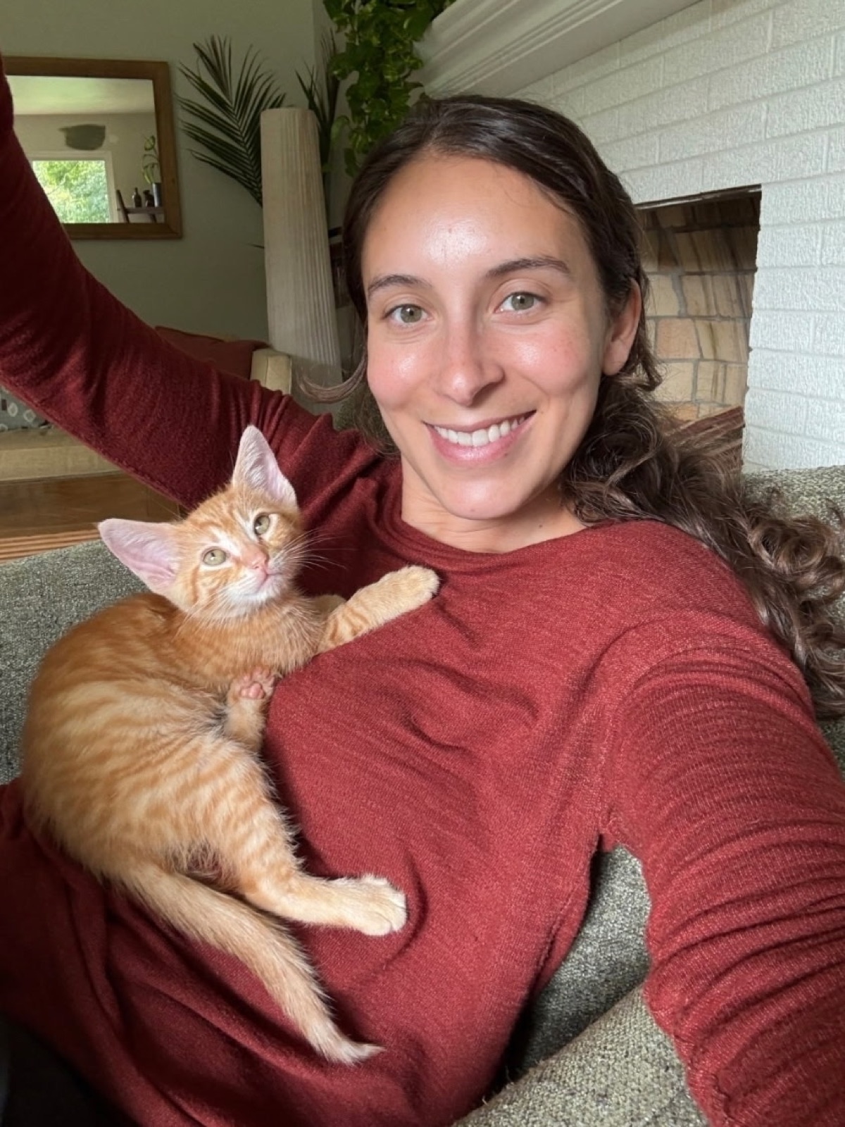A newly adopted pet with their family